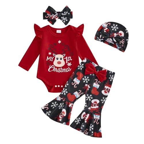 Newborn Baby Girl Halloween Outfits Ghost Long Sleeve Romper Pumpkin Print Flare Pants Headband 3Pcs Clothes Sets