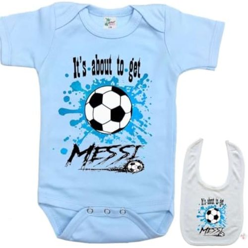 Its going to get Messi onesie -infant newborn baby girl/boy bodysuit & Bib set