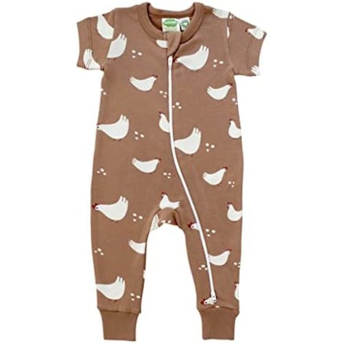 PARADE Organic Signature Print '2-Way' Zip Romper Short Sleeve