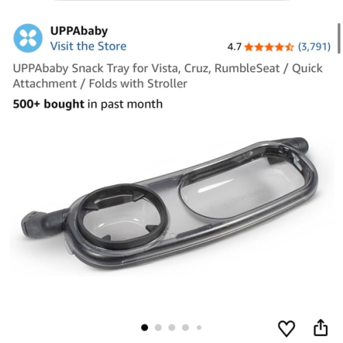 UPPAbaby Snack Tray for Vista, Cruz, RumbleSeat / Quick Attachment / Folds with Stroller