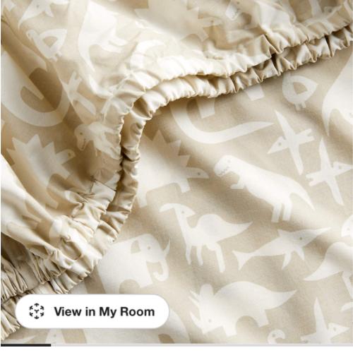 Stay Cool Dino Tower Organic Cotton Baby Crib Fitted Sheet
