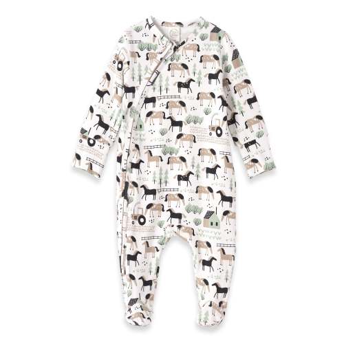 Horses On The Farm Bamboo Zipper Romper – August + Willow