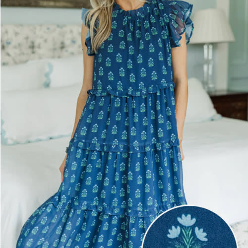 NURSING COLLECTION: What It Means Navy Medallion Dress