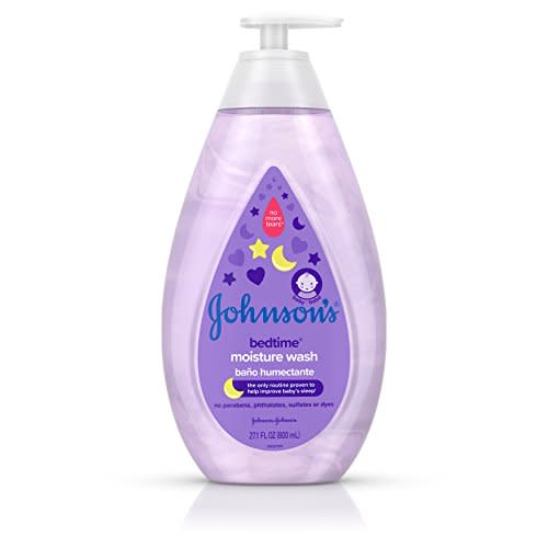 Johnson's Baby Bedtime Moisture Body Wash, Soothing NaturalCalm Aromas, Nighttime Bath Wash to Help Calm Baby Before Bed, Baby Wash, No added Parabens & Sulfates, 27.1 fl. oz