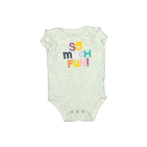 Cat & Jack Graphic Green Short Sleeve Onesie Size 0-3 mo