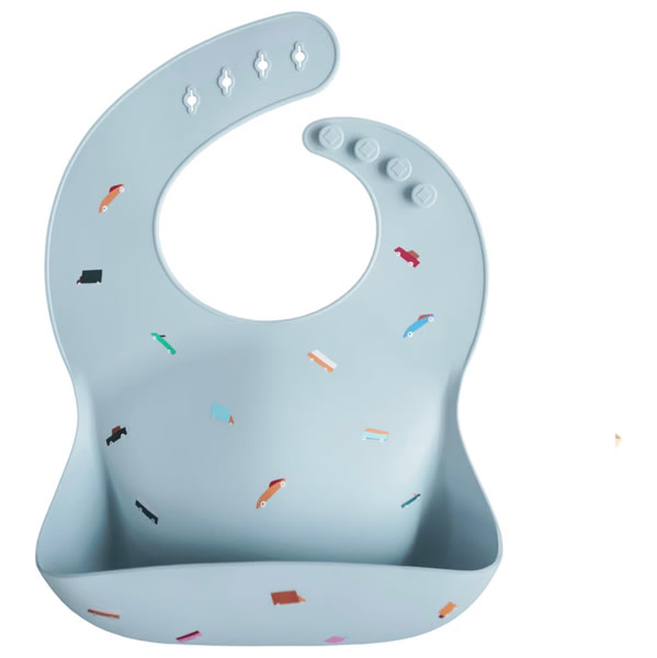 Amazon.com: mushie Silicone Baby Bib | Adjustable Fit Waterproof Bibs (Retro Cars) : Baby