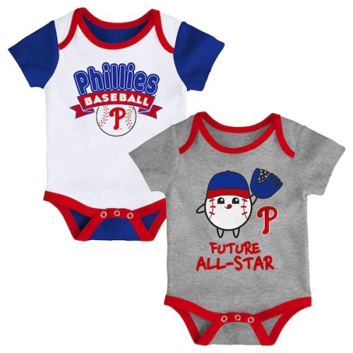 Philadelphia Phillies Newborn Triple Hit Two-Pack Bodysuit Set