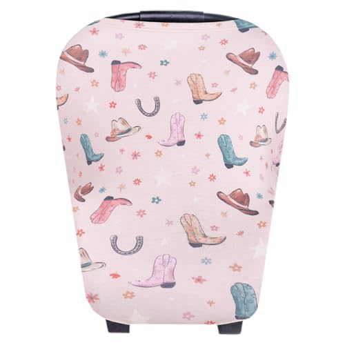 Baby Car Seat Cover Canopy and Nursing Cover Multi-Use Stretchy 5 in 1 Gift "Cheyenne" by Copper Pearl