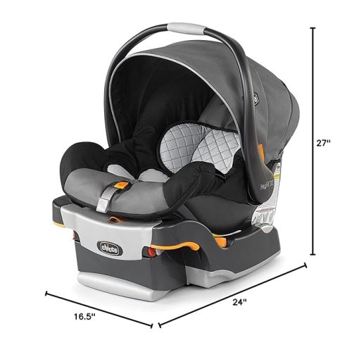 Chicco KeyFit® 30 Infant Car Seat and Base, Rear-Facing Seat for Infants 4-30 lbs., Infant Head and Body Support, Compatible with Chicco Strollers, Baby Travel Gear | Orion/Grey