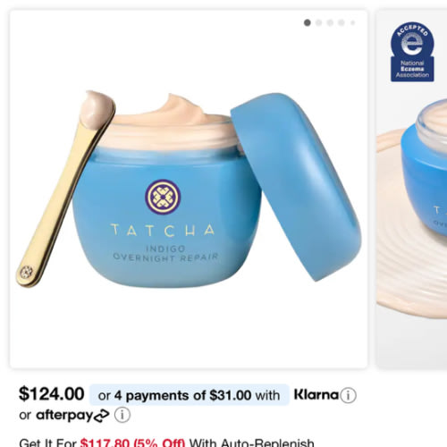 Indigo Overnight Repair Serum in Cream Treatment - Tatcha | Sephora