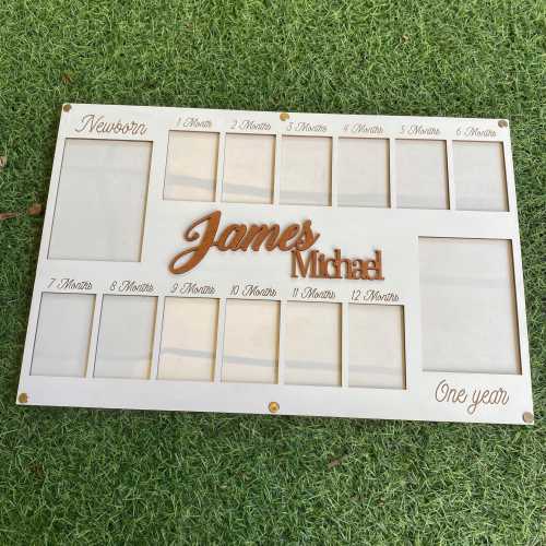 Newborn To One Year Photo Frame, Baby Photo Frame, Baby First Year Picture Frame, Monthly Milestone  Baby Picture Frame, Newborn Photo Frame