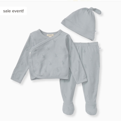 Organic Raised Terry Bee Take Me Home 3 Piece Set - Quarry – Burt's Bees Baby