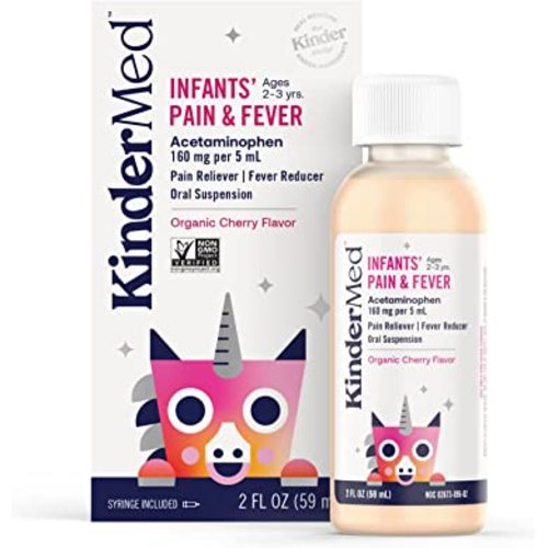Genexa Infants’ Acetaminophen Oral Suspension | for Babies | Temporarily Relieves Pain and Fever Symptoms | 160 mg per 5 mL | Organic Blueberry Flavor | 2 Fluid Ounces