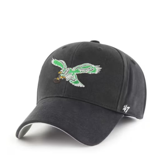 47 Philadelphia Eagles Baby BLACK Retro Basic MVP Adjustable Hat - 48017205