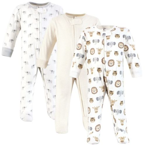 Hudson Baby Cotton Sleep and Play, Happy Little One Safari, Newborn