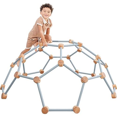 Comfy Cubs Wooden Toddler Play Gym for 3-6 Years Old - Montessori Climber for Kids - Safe Climbing Toy Support up to 120 lbs - Easy to Assemble Kids Climber for Active Play - Pacific Blue