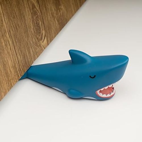 Cute Door Stopper, Cartoon Shark Animal Door Stop, 1 Pack Decorative Door Wedge for Home and Office Floor(Patent Registering)