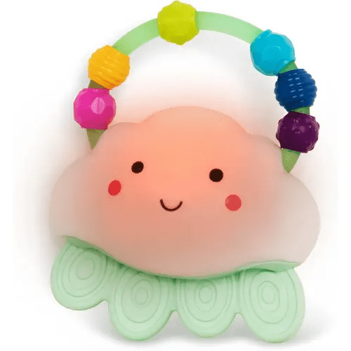 B. toys- B. baby – Baby Light-Up Cloud Rattle- Rain-Glow Squeeze- Teething Rattle Toys for Babies 3 Months +