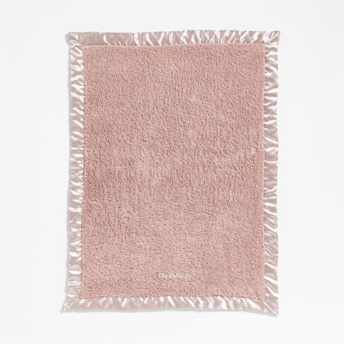 Personalized Satin Trim Rosy Lilac Plush Baby Stroller Blanket