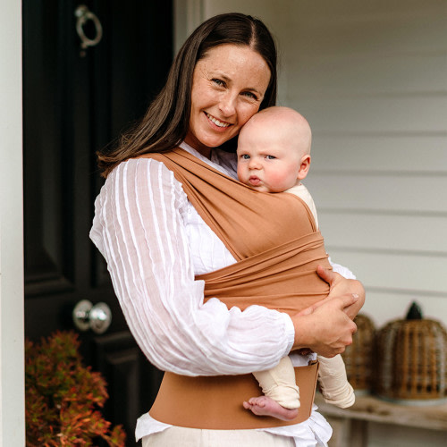 BabyDink T-Shirt Newborn Wrap Carrier - Maple, Medium