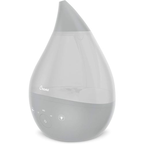 Crane Ultrasonic Humidifiers for Bedroom and Office, 1 Gallon 4-in-1 Cool Mist Air Humidifier for Large Room and Home, Humidifier Filters Optional, Grey