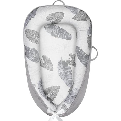 Baby Lounger - Baby Lounger for Newborn 0-24 Months, Breathable and Soft Cotton Cover Baby Nest, Portable Cozy Tummy Time Lounger for Home and Travel, Ideal Baby Essentials & Shower Gifts