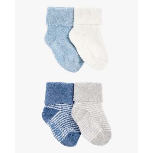 Baby 4-Pack Chenille Foldover Cuff Booties - Blue/White - Carter's | Carter's