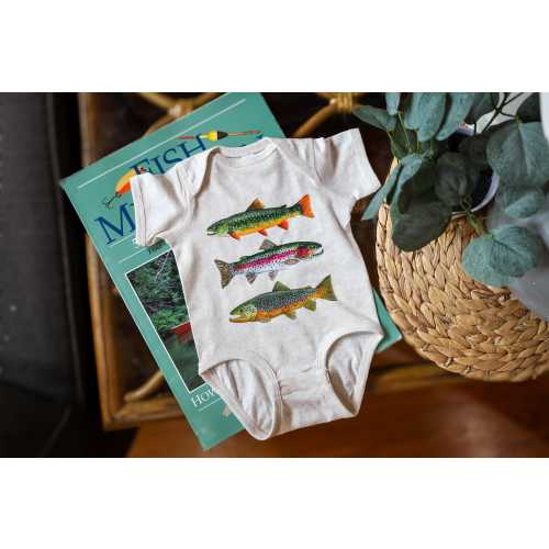 Trout Onesie | Baby Nature Clothing | Baby Clothing | Baby Trout Shirt | Baby Fish Shirt | Gender Neutral Onesie | Fishing Onesie | Gifts
