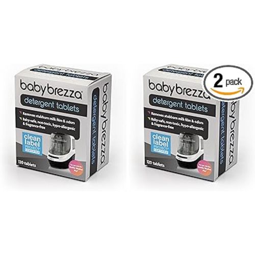 Baby Brezza Universal Detergent Soap Tablets for Baby Brezza Bottle Washer Pro and All Brands of Bottle Washers, 120 Tablets (Pack of 2)