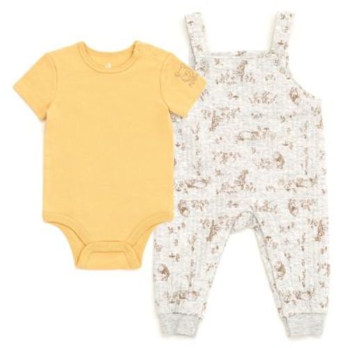 Disney Winnie The Pooh Eeyore Tigger Infant Baby Boys Bodysuit And Overall Outfit Set Winnie The Pooh / Orange 24 Months
