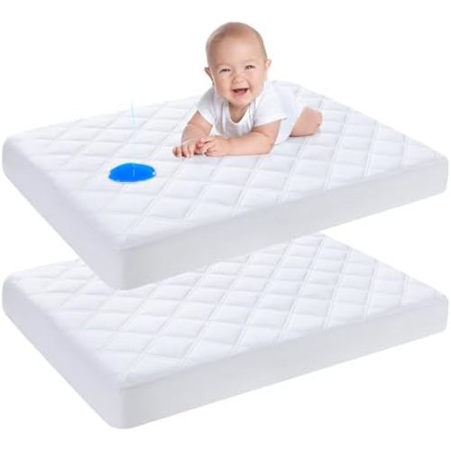Yoofoss Waterproof Pack and Play Mattress Protector Sheets 2 Pack 39''x27''
