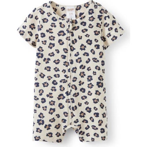 The Billie Short Sleeve Zip Romper, Newborn