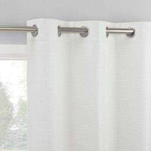 2pc 37"x84" Sun Zero Wylder Texture Thermal Blackout Grommet Curtain Panel Pair Pearl