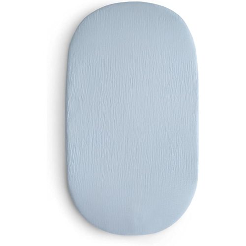 mushie Extra Soft Bassinet Muslin Crib Sheet | 30" x 16" (Baby Blue)