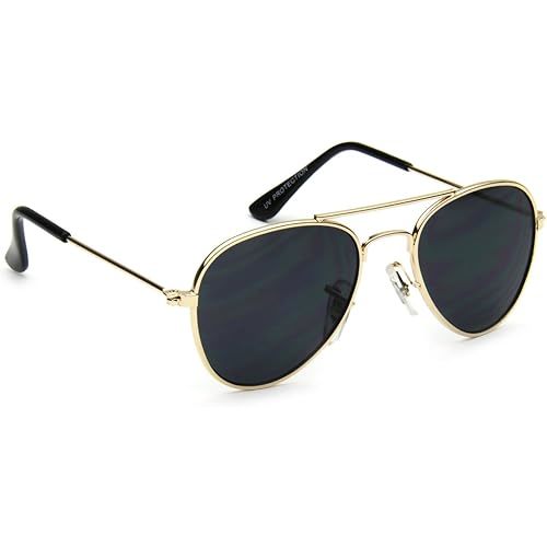 Baby Boy Girl Classic Aviator Style Retro Metal Sunglasses
