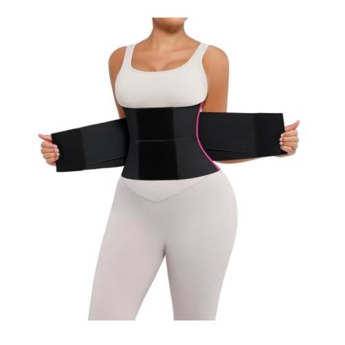 FeelinGirl Waist Trainer Belt Waist Cincher Trimmer Ab Belt Tummy Control Body Shaper with Triple Wrap Women and Men