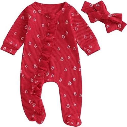 YINGISFITM Baby Girl Clothes 3 6 Months Newborn Onesie Ruffle Long Sleeve Ribbed Romper Jumpsuit One Piece Hospital Outfit