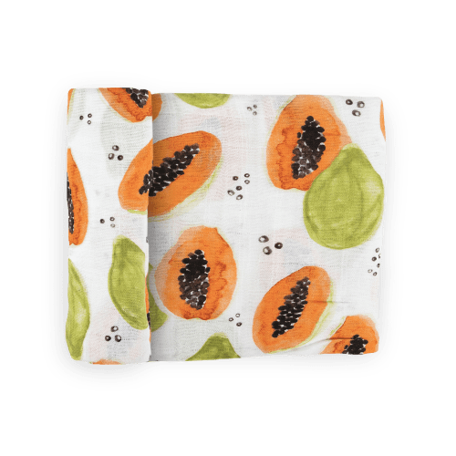 Cotton Muslin Swaddle Blanket - Papaya