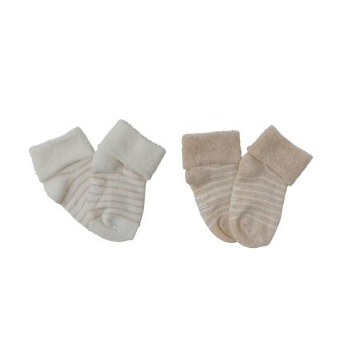 Bilbi 2 Pack Infant Terry Turn Top Sock Natural