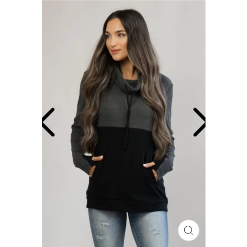 Nursing Sweatshirt Pullover - Colorblock Dark Gray