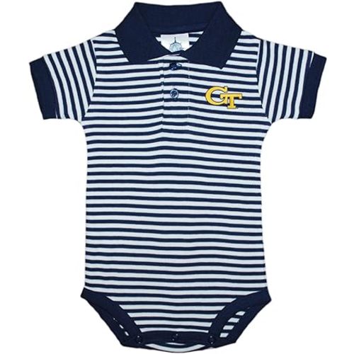 Georgia Tech Yellow Jackets Infant Baby Striped Polo Bodysuit 3-6 months