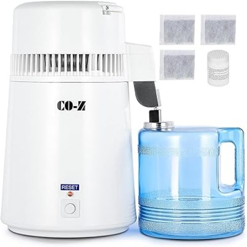 CO-Z 1.1 Gallon Water Distiller, 750W Countertop Home Office Countertop Distiller Water Making Machine, 4L Distilled Clean Water Maker, Distill Distilling Water Purifier Distillers, Pure Water Maker
