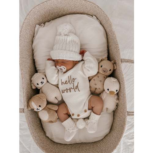 CLASSIC BIRTH ANNOUNCEMENT ROMPER - MILK