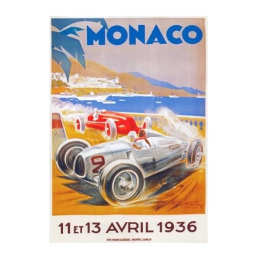 Vintage Monaco Grand Prix metal Sign, Le Mans  sign, vintage sign. Retro wall sign,