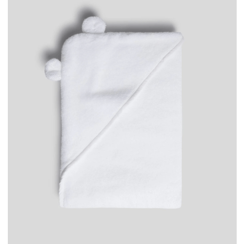 Organic Hooded Baby Towel with Ears (White) – Parachute Home