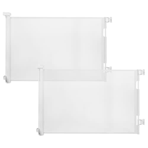 dearlomum 2 Pack Retractable Baby Gate,Mesh Baby Gate or Mesh Dog Gate,33" Tall,Extends up to 55" Wide,Child Safety Gate for Doorways, Stairs, Hallways, Indoor/Outdoor(White,33"x55"