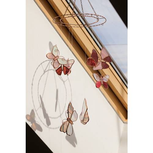Pink Butterfly Suncatcher Dream Sun Catcher Stained Glass Mothers day gift from son Home House Decor Window Wall Decoration Art