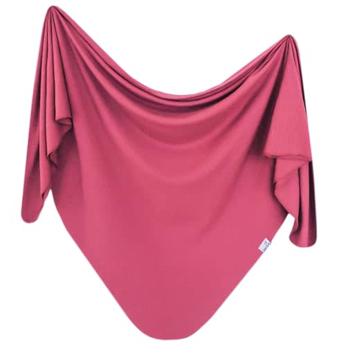 Copper Pearl Baby Swaddle Blanket - Premium Knit Baby Blanket, Large Soft Stretchy Receiving Blankets for Baby Boy and Girl, Swaddles for Newborn, Infant, and Toddler (Berry)