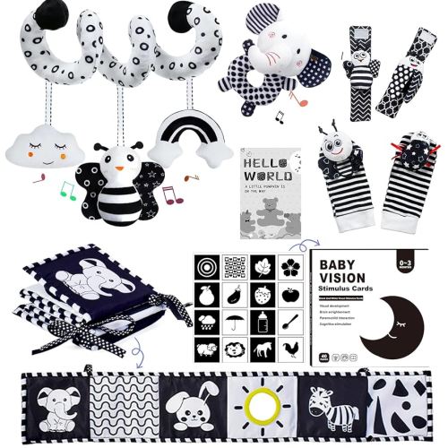 Black and White Sensory Toys for Babies,Montessori Toys for Babies,High Contrast Baby Toys for Toddlers Kids Early Learning Newborn Brain Development Toys Baby Gifts