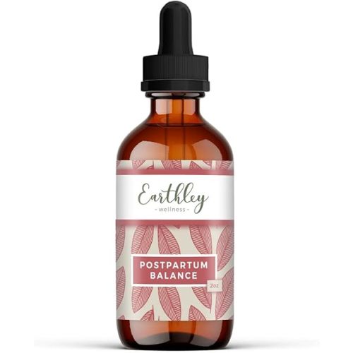 Earthley Wellness Postpartum Balance, Supports and Balances Female Hormones, Supports Postpartum Recovery, Smooths Out Mood Swings (2oz)